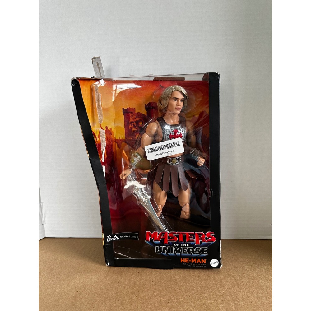 Mattel Barbie Signature He-Man Doll Masters of the Universe Brown Damaged Box